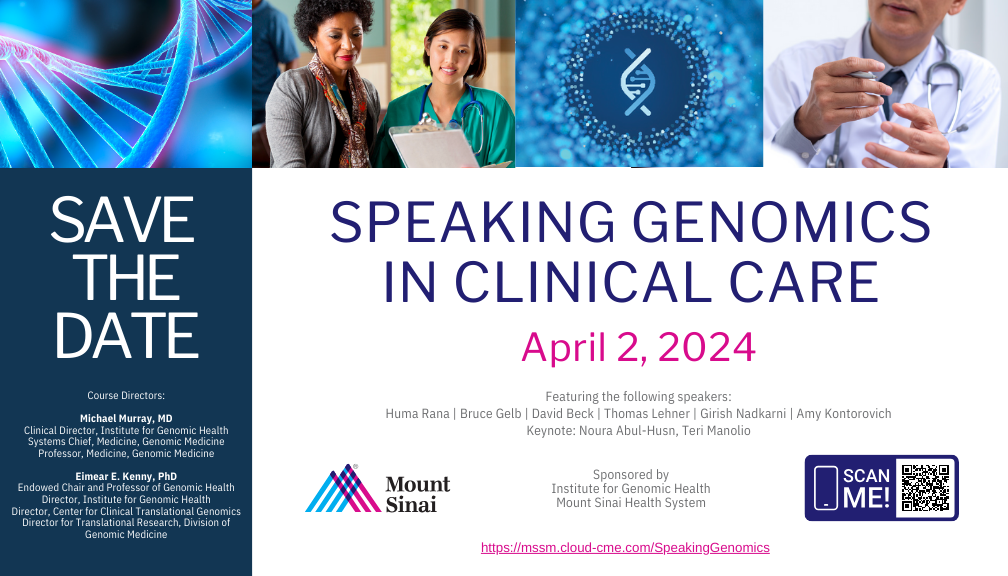 Speaking Genomics in Clinical Care Symposium Banner